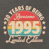 1995 Birthday 30 Years Of Being Awesome Limited Edition Cotton Canvas Backpack
