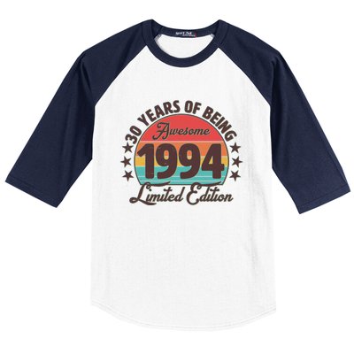 1994 Birthday 30 Years Of Being Awesome Limited Edition Baseball Sleeve Shirt