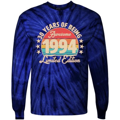 1994 Birthday 30 Years Of Being Awesome Limited Edition Tie-Dye Long Sleeve Shirt