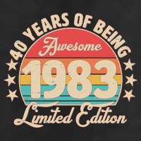 1983 Birthday 40 Years Of Being Awesome Limited Edition Adult Drive Performance Visor