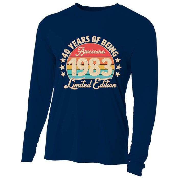 1983 Birthday 40 Years Of Being Awesome Limited Edition Cooling Performance Long Sleeve Crew