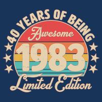 1983 Birthday 40 Years Of Being Awesome Limited Edition Cooling Performance Long Sleeve Crew
