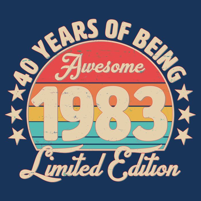 1983 Birthday 40 Years Of Being Awesome Limited Edition Cooling Performance Long Sleeve Crew