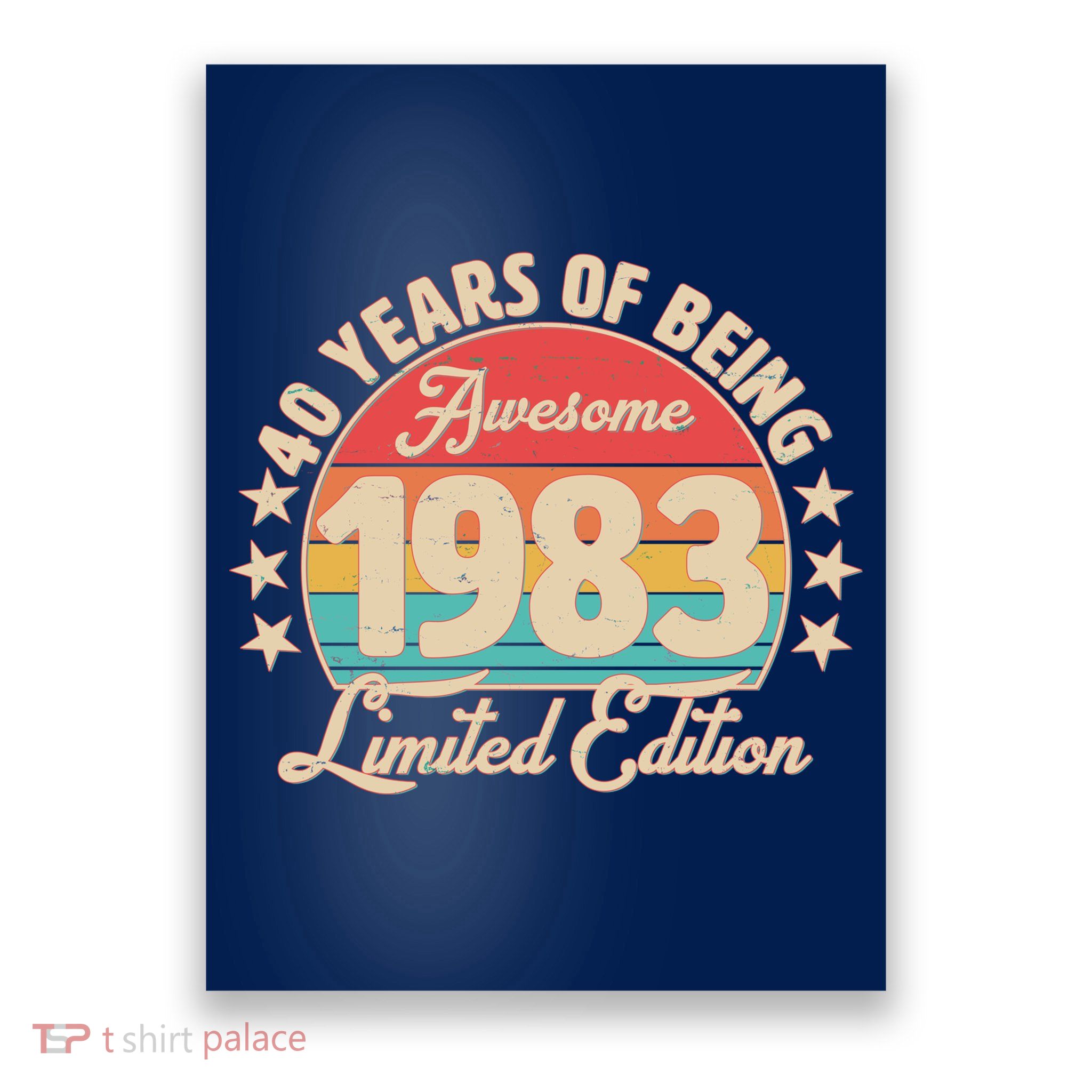 1983 Birthday 40 Years Of Being Awesome Limited Edition Poster