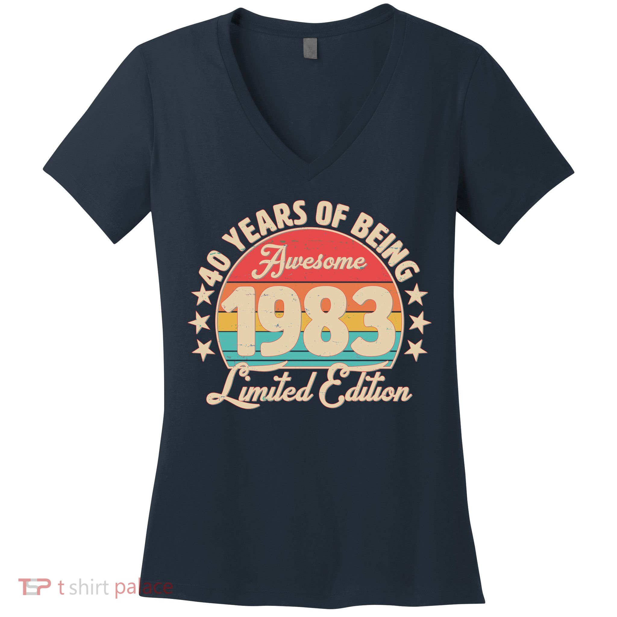 1983 Birthday 40 Years Of Being Awesome Limited Edition Women's V-Neck T-Shirt