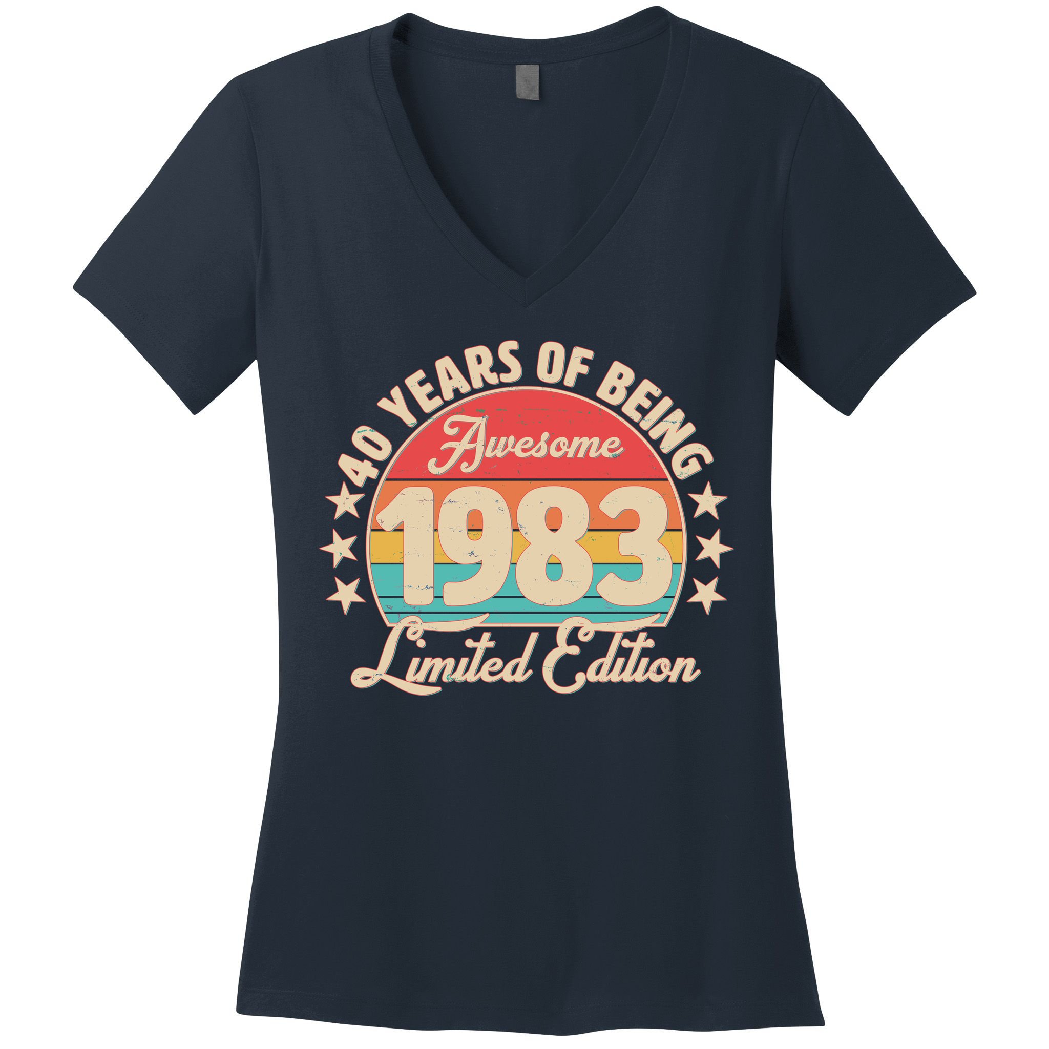 1983 Birthday 40 Years Of Being Awesome Limited Edition Women's V-Neck T-Shirt
