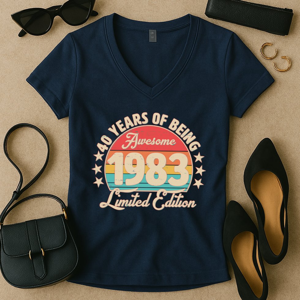 1983 Birthday 40 Years Of Being Awesome Limited Edition Women's V-Neck T-Shirt