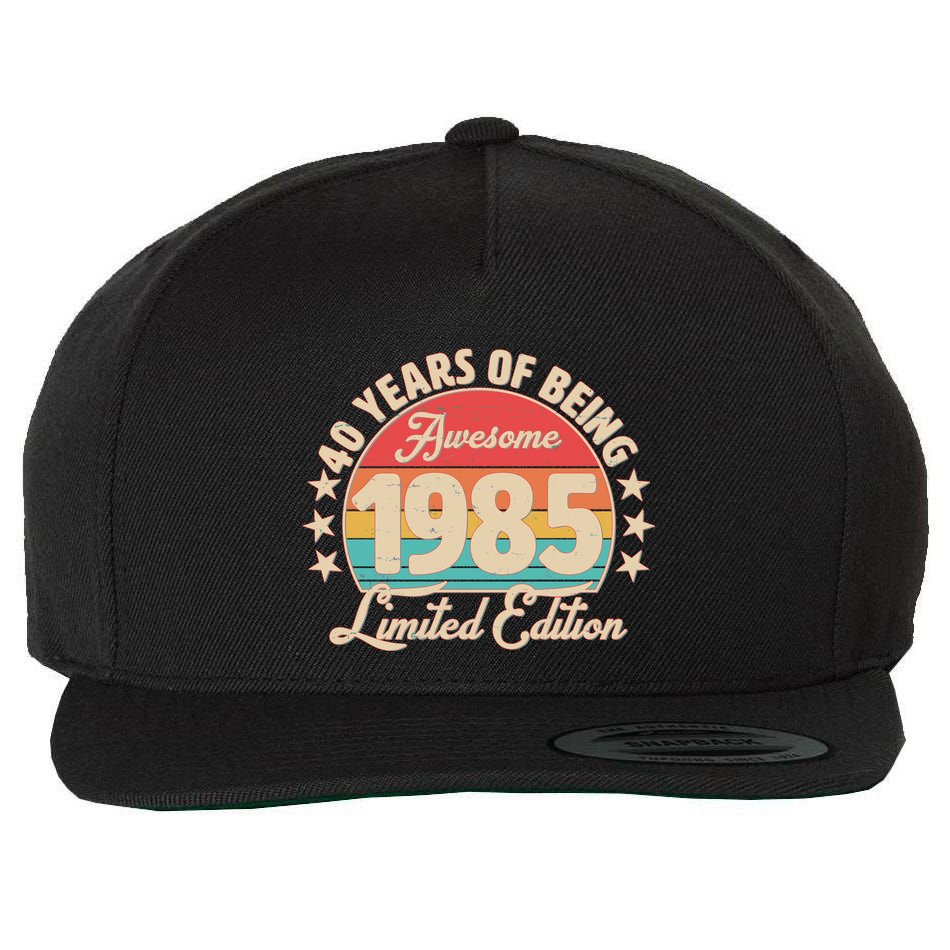 1985 Birthday 40 Years Of Being Awesome Limited Edition Wool Snapback Cap