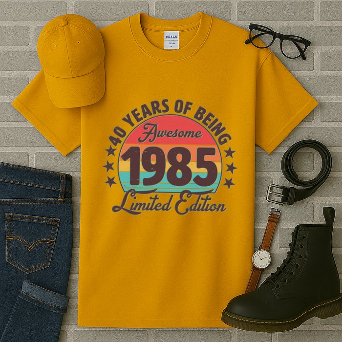 1985 Birthday 40 Years Of Being Awesome Limited Edition Tall T-Shirt