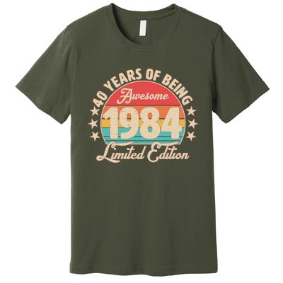 1984 Birthday 40 Years Of Being Awesome Limited Edition Premium T-Shirt