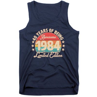 1984 Birthday 40 Years Of Being Awesome Limited Edition Tank Top