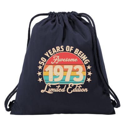 1973 Birthday 50 Years Of Of Being Awesome Limited Edition Drawstring Bag