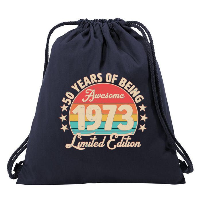 1973 Birthday 50 Years Of Of Being Awesome Limited Edition Drawstring Bag