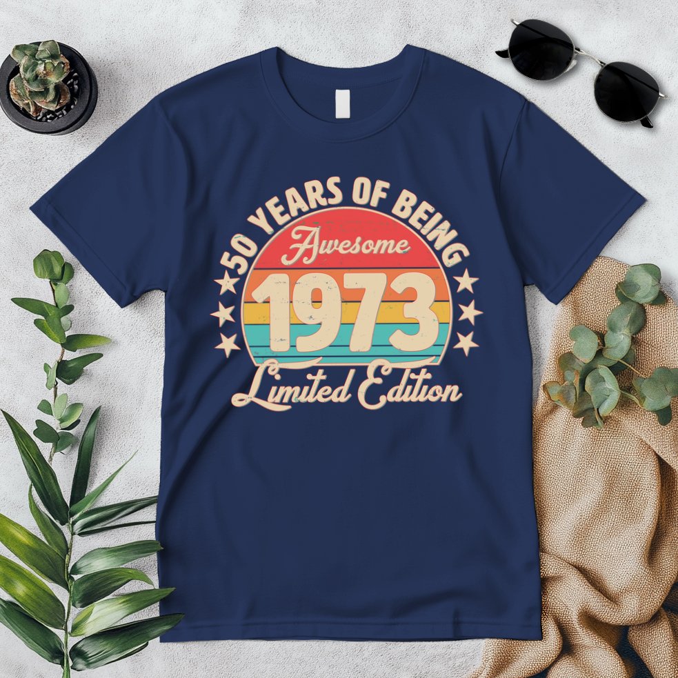 1973 Birthday 50 Years Of Of Being Awesome Limited Edition Premium T-Shirt