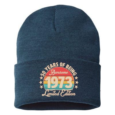 1973 Birthday 50 Years Of Of Being Awesome Limited Edition Sustainable Knit Beanie