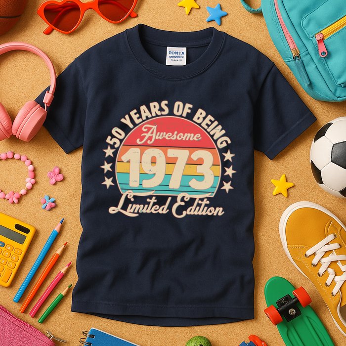 1973 Birthday 50 Years Of Of Being Awesome Limited Edition Kids T-Shirt