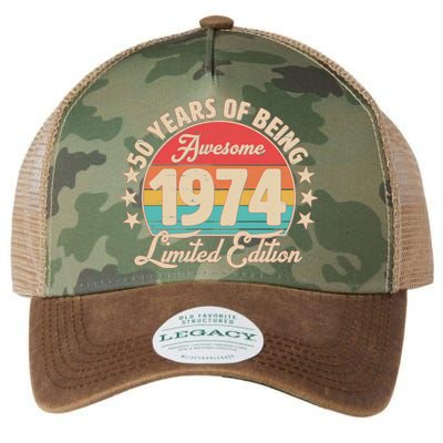 1974 Birthday 50 Years Of Being Awesome Limited Edition Legacy Tie Dye Trucker Hat