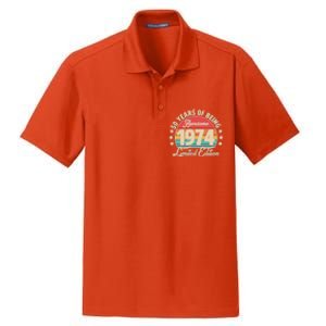 1974 Birthday 50 Years Of Being Awesome Limited Edition Dry Zone Grid Polo