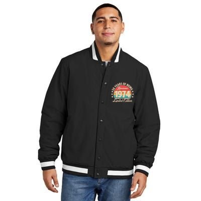 1974 Birthday 50 Years Of Being Awesome Limited Edition Insulated Varsity Jacket