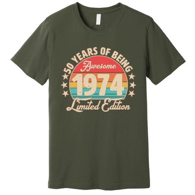 1974 Birthday 50 Years Of Being Awesome Limited Edition Premium T-Shirt