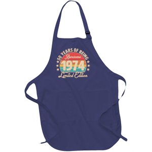 1974 Birthday 50 Years Of Being Awesome Limited Edition Full-Length Apron With Pockets