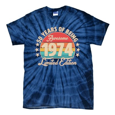 1974 Birthday 50 Years Of Being Awesome Limited Edition Tie-Dye T-Shirt