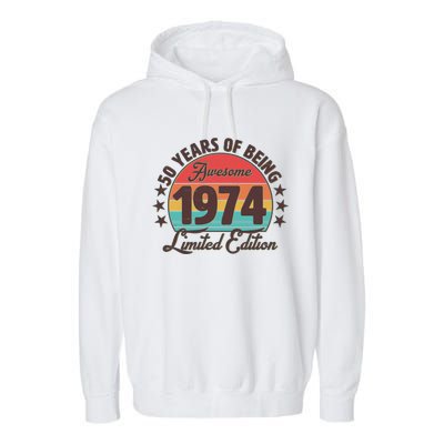 1974 Birthday 50 Years Of Being Awesome Limited Edition Garment-Dyed Fleece Hoodie