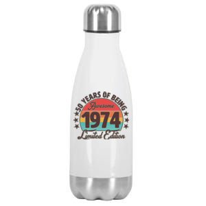 1974 Birthday 50 Years Of Being Awesome Limited Edition Stainless Steel Insulated Water Bottle