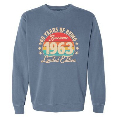 1963 Birthday 60 Years Of Of Being Awesome Limited Edition Garment-Dyed Sweatshirt