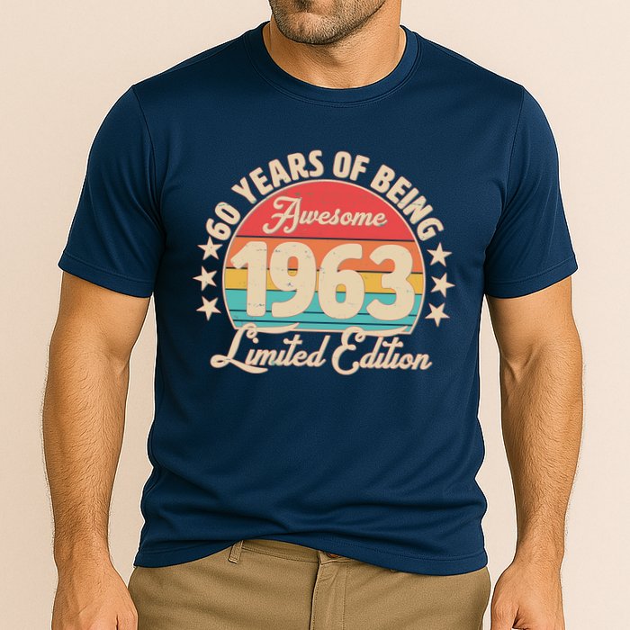1963 Birthday 60 Years Of Of Being Awesome Limited Edition Cooling Performance Crew T-Shirt