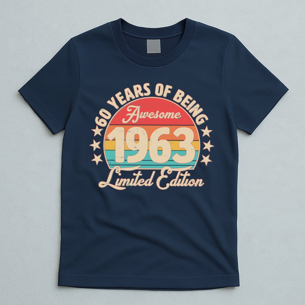 1963 Birthday 60 Years Of Of Being Awesome Limited Edition T-Shirt