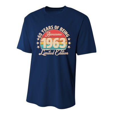 1963 Birthday 60 Years Of Of Being Awesome Limited Edition Performance Sprint T-Shirt