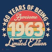 1963 Birthday 60 Years Of Of Being Awesome Limited Edition Short Acrylic Beanie