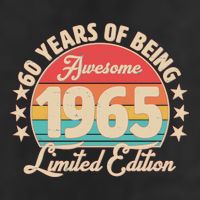 1965 Birthday 60 Years Of Being Awesome Limited Edition 7 Panel Mesh Trucker Snapback Hat
