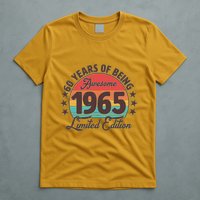 1965 Birthday 60 Years Of Being Awesome Limited Edition T-Shirt