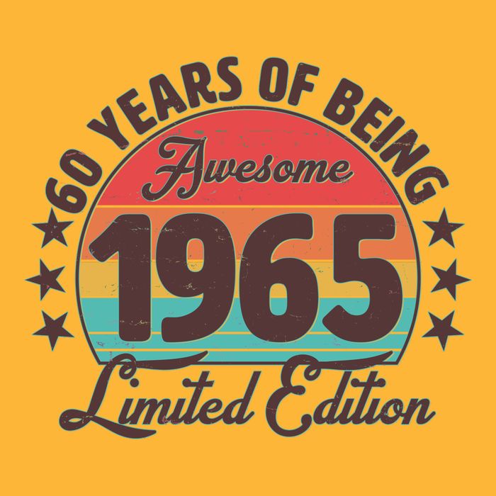 1965 Birthday 60 Years Of Being Awesome Limited Edition T-Shirt
