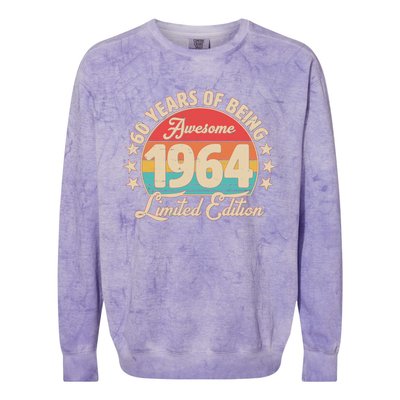 1964 Birthday 60 Years Of Being Awesome Limited Edition Colorblast Crewneck Sweatshirt