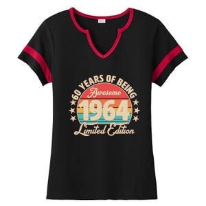 1964 Birthday 60 Years Of Being Awesome Limited Edition Ladies Halftime Notch Neck Tee