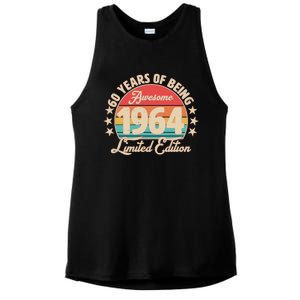 1964 Birthday 60 Years Of Being Awesome Limited Edition Ladies PosiCharge Tri-Blend Wicking Tank