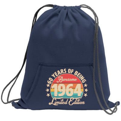 1964 Birthday 60 Years Of Being Awesome Limited Edition Sweatshirt Cinch Pack Bag