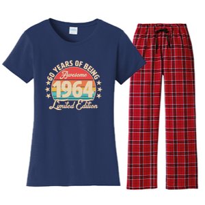 1964 Birthday 60 Years Of Being Awesome Limited Edition Women's Flannel Pajama Set