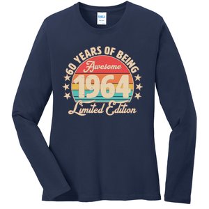 1964 Birthday 60 Years Of Being Awesome Limited Edition Ladies Long Sleeve Shirt