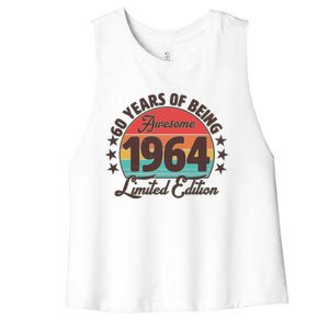 1964 Birthday 60 Years Of Being Awesome Limited Edition Women's Racerback Cropped Tank