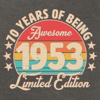 1953 Birthday 70 Years Of Of Being Awesome Limited Edition Cotton Canvas Backpack