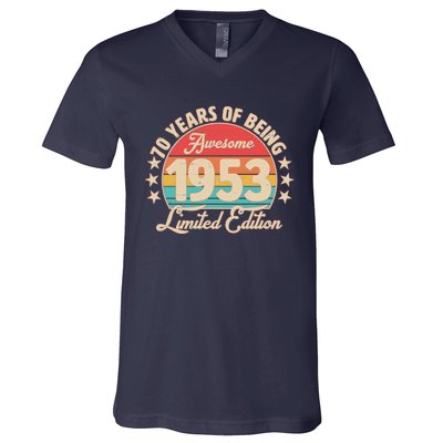 1953 Birthday 70 Years Of Of Being Awesome Limited Edition V-Neck T-Shirt