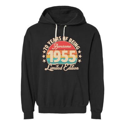 1955 Birthday 70 Years Of Being Awesome Limited Edition Garment-Dyed Fleece Hoodie
