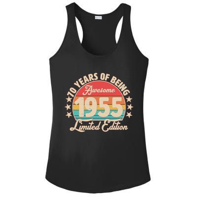 1955 Birthday 70 Years Of Being Awesome Limited Edition Ladies PosiCharge Competitor Racerback Tank