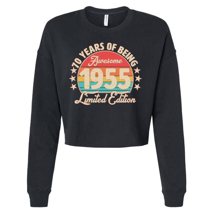 1955 Birthday 70 Years Of Being Awesome Limited Edition Cropped Pullover Crew
