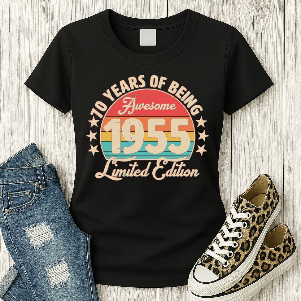 1955 Birthday 70 Years Of Being Awesome Limited Edition Womens T-Shirt