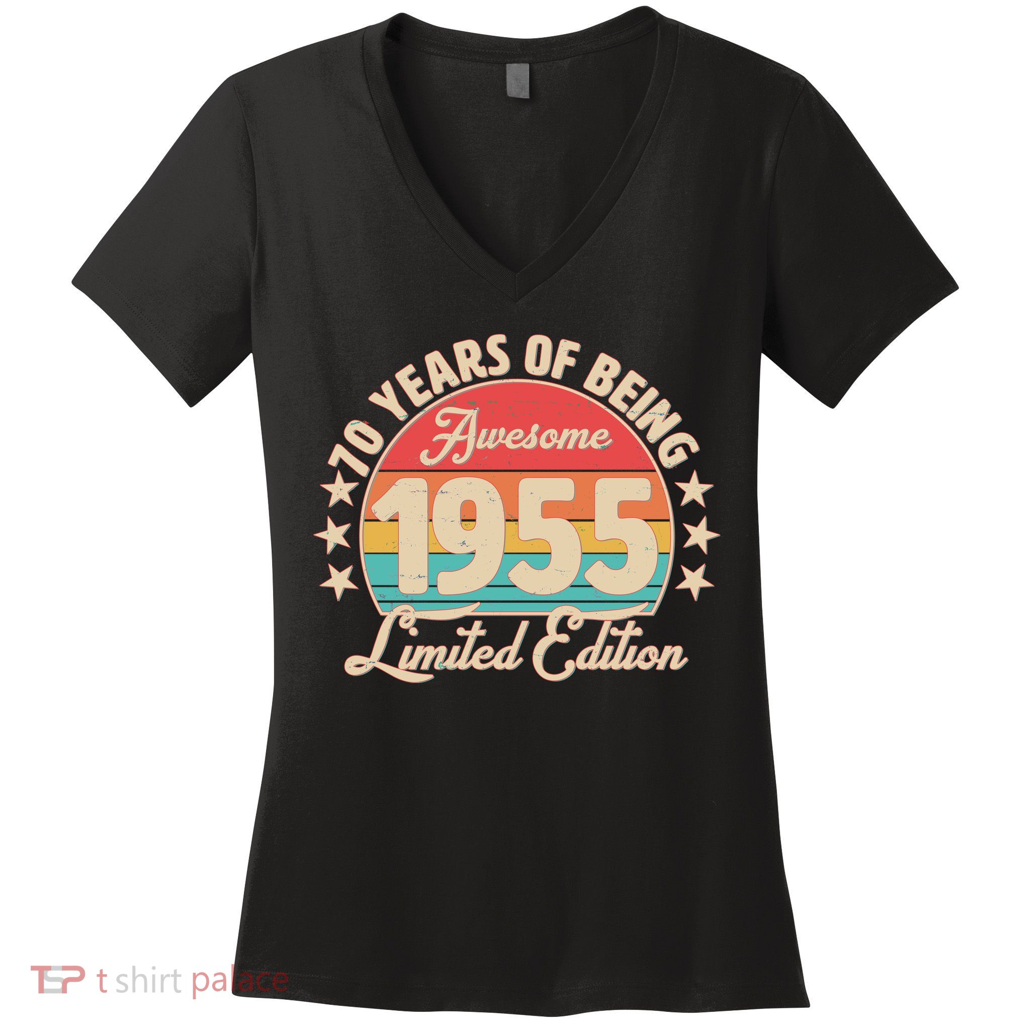 1955 Birthday 70 Years Of Being Awesome Limited Edition Women's V-Neck T-Shirt